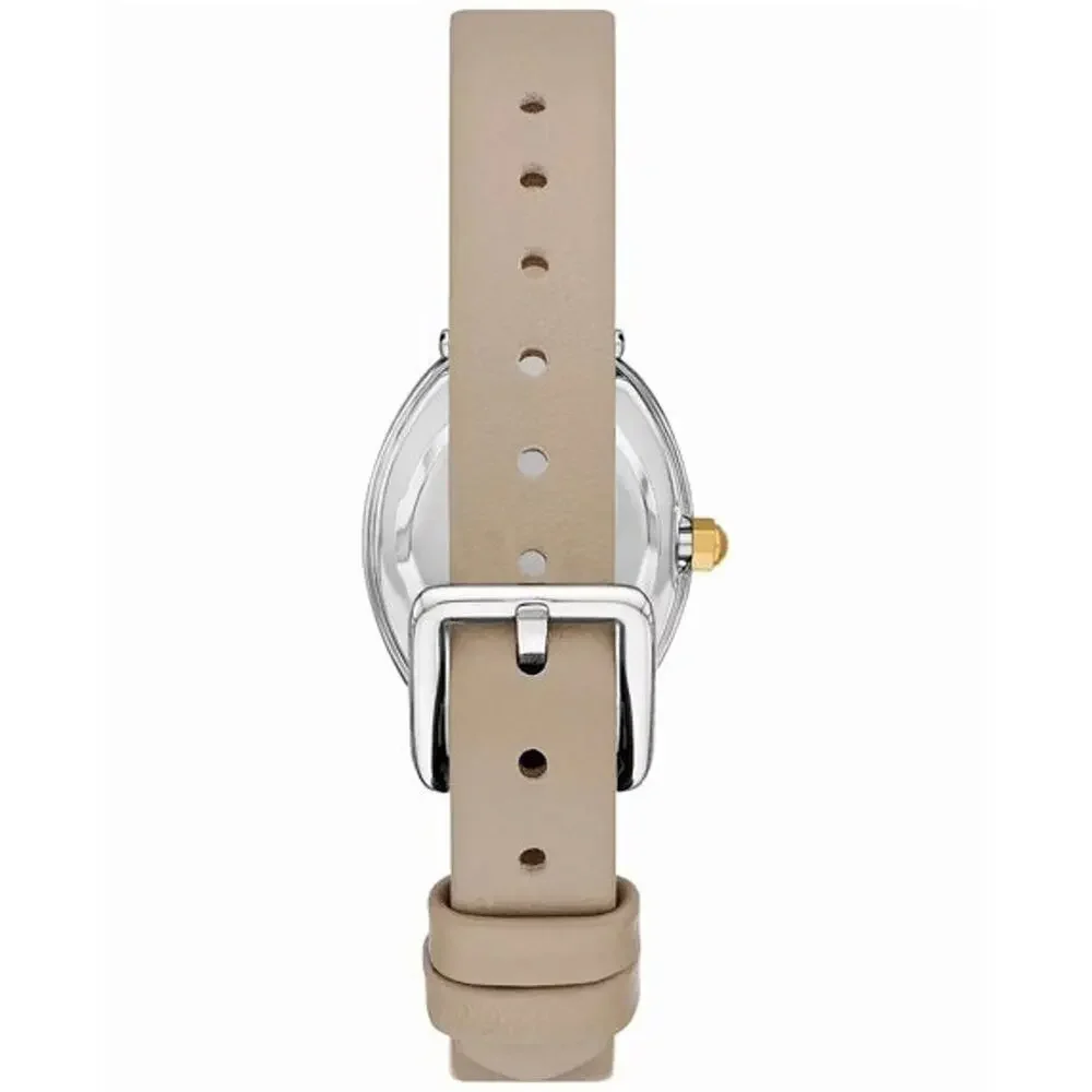 Tory Burch Women's Cream Dial Gray Leather Strap Quartz Watch TBW6031 22mm